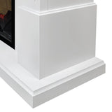 Modern Ember Augustine White Mantel Package 55" W x 48" H with 28 Inch Electric Fireplace Insert - 1,000 Sq Ft Heater 4 Flame Colors, Ember Bed Included | Compatible with Alexa and Google Assistant Modern Ember