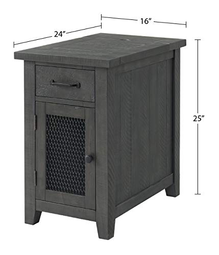 Martin Svensson Home Rustic Chairside Table, Grey - WoodArtSupply