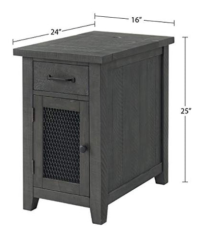 Martin Svensson Home Rustic Chairside Table, Grey - WoodArtSupply