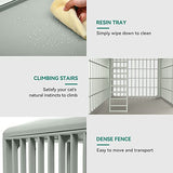 YITAHOME 41'' 2-Tier Cat Cage Cat Crate with Door Locks and Bottom, Three-Door Design Plastic Ferret Cage Large Rabbit Cage Indoor Chinchilla Cage Small Animal Cages Catio with Wheels and Ladder YITAHOME