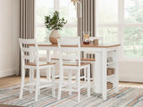 Signature Design by Ashley Gesthaven Solid Wood Frame Counter Height Barstool, Set of 2, White/Natural Signature Design by Ashley