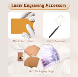 Mroy mio 104 PCS DIY Laser Engraving Kit, 13 Types Stainless Steel Blank Jewelry Making Set for Personalized Gifts, Heart Necklace, Ring, Bracelet for Couples, Friends, Beginners Mroy mio
