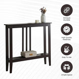 Kings Brand Furniture Narrow Console Table with Storage – Rectangular Entryway & Behind Sofa Table, Wood Accent Hallway Table for Foyer or Living Room, Espresso Kings Brand Furniture