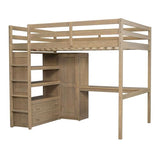 Harper & Bright Designs Full Size Loft Bed with Desk & Wardrobe, Wood Full Loft Bunk Bed with Storage Shelves and Drawers, No Box Spring Needed,Walnut Harper & Bright Designs