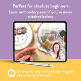 Clever Poppy Flora the Cat Beginner Embroidery Kit – Easy Embroidery Kit for Beginners with Hoop, Thread & Patterns – Hand Embroidery Kit for Adults and Teens – Complete Embroidery Starter Kit