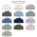 California Design Den Twin Sheets Set - Soft 100% Organic Cotton Sheets with Deep Pockets, Crisp Percale, Breathable and Durable Bedding Set - White California Design Den