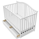 Graco Solano 4-in-1 Convertible Crib with Drawer Combo (White) – GREENGUARD Gold Certified, Includes Full-Size Nursery Storage Drawer, Converts to Toddler Bed and Full-Size Bed Graco