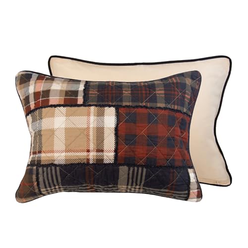 Donna Sharp Twin Bedding Set - 2 Piece - LJ Plaid Twin Quilt Set with Quilt and One Standard Pillow Sham - Machine Washable Donna Sharp