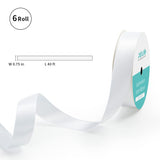 PYD Life 6 Rolls Sublimation Satin Ribbon 3/4 Inch x 40 Ft White Blanks Double Faced for Heat Transfer Print,Satin Ribbon for Craft Gift Wrapping,Wedding Decor,Bow Making PYD Life
