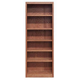 BOWERY HILL 84" Traditional Wood Bookcase with Adjustable Shelves in Dry Oak Finish BOWERY HILL