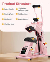 VEVOR Hat Heat Press Machine, with 2pcs Interchangeable Platens, Precise Temperature and Time Control, Hat Press for HTV Iron On and Sublimation Projects, for Caps, Headbands, Cuffs, Face Masks, Pink VEVOR
