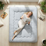 DUMOS Japanese Floor Mattress Twin Size 4-Inch, Futon Mattress Foldable with Removable Washable Cover, Portable Roll Up Tatami Mat for Kids Room, Dorm, Sleepovers and Solo Sleeper, Gray DUMOS