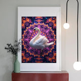 TZTTZT Diamond Art Kits for Adults - Majestic Swan Kaleidoscope Pattern Diamond Painting Kits for Adults Beginner, 12x16 in Frameless Diamond Painting Kit for Home Wall Decor TZTTZT
