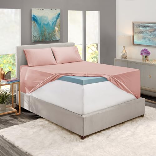 Hearth & Harbor Extra Deep Pocket Sheet Sets, Luxury Soft 6 Piece Bed Sheet Set Fits Mattress 18-24 Inches - Queen, Peach Beige Hearth & Harbor