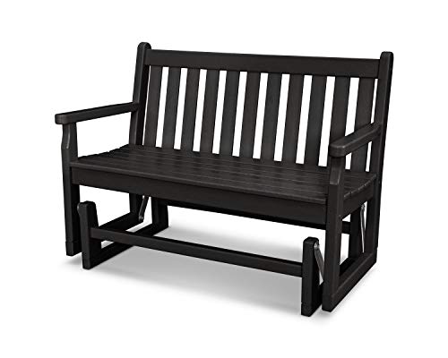 POLYWOOD TGG48BL Traditional Garden 48-Inch Glider, Black Polywood