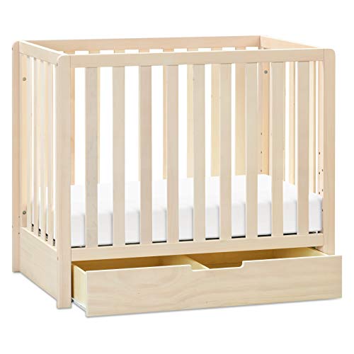 Carter's by DaVinci Colby 4-in-1 Convertible Mini Crib with Trundle Drawer in Washed Natural, Greenguard Gold Certified, Undercrib Storage