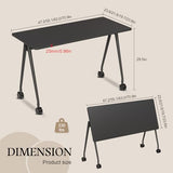 Folding Conference Room Table, Black Modern Conference Tables for Office, Mobile Rolling Training Table with Silent Wheels, Modular Foldable Seminar Tables Desks for Classroom (8Pack L63in) Generic