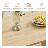 70.8 Inch Dining Table for 4-6 People, Oval Kitchen Table with Semi-Cylindrical Legs Base, Modern Farmhouse Round Dinner Tables for Dining Room Kitchen Living Room (Natural) weselon