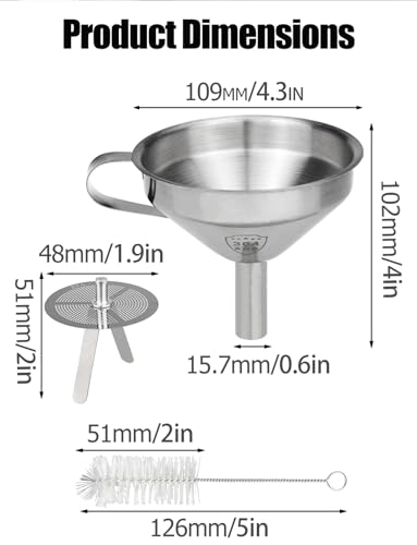 Resin Funnel, Resin Filter Funnel with Strainer 3D Printer Stainless Steel Resin Funnel for Filtering and Recycling UV SLA/DLP/LCD Photosensitive Resin, with Cleaning Brush - WoodArtSupply