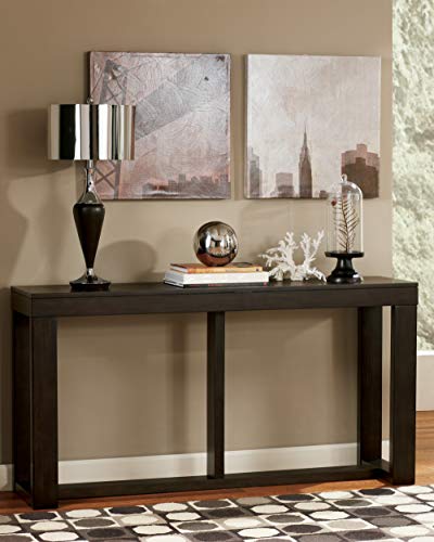 Signature Design by Ashley Watson Mid-Century Rectangular Sofa Table, Dark Brown - WoodArtSupply