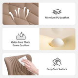 YOUTASTE All Khaki Office Chair, Modern Armless Desk Chair with Back, Adjustable Swivel Rolling Faux Leather Task Chair with Wheels Metal Base for Home Office, Study, or Vanity YOUTASTE