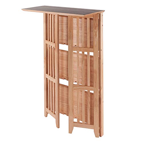 Winsome Wood Mission-Style Natural Beechwood 4-Tier Folding Shelf Winsome