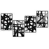 Bdor Decorative Metal Panels, Set of 4, 10.98" x 15.94", Modern Geometric Design, Black Metal Wall Art, Room Dividers, Architectural Elements for Home and Office Décor Bdor