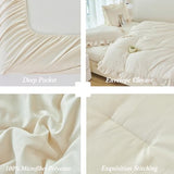 ANGIYUIN 5 Pieces Camel Twin Size Comforter Set for Kids Girls Ruffled Bedding Set Boho Farmhouse Bed Sets Shabby Fluffy Elegance Bed in A Bag with Sheets(Camel Twin) ANGIYUIN