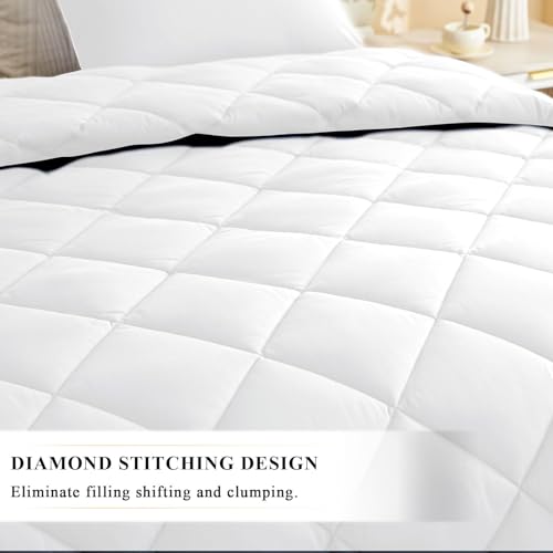 120x98 Oversized King Comforter,Super King Size Comforter Oversized, All Season Soft Lightweight Quilt Down Alternative Duvet Insert with 8 Corner Tabs(120x98, White) MIOTO