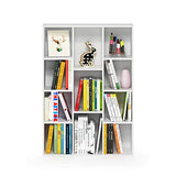 Furinno Luder Bookcase / Book / Storage , 11-Cube, White Furinno