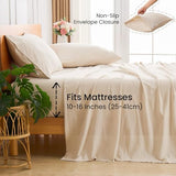 GOKOTTA 4-Pcs King Size Sheets Set, 10-16" Deep Pocket, Non-Slip Elastic Corner Straps, Washed & Brushed Microfiber Polyester - Hotel Luxury, Ultra Soft, Breathable, Wrinkle-Free, Anti-Rip - Beige GOKOTTA