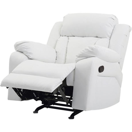 Glory Furniture Daria Faux Leather Rocker Recliner in White Glory Furniture