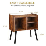 Possile Record Player Stand with Vinyl Record Storage, Mid-Century Turntable Stand for Living Room Bedroom Office, Record Player Table, Vinyl Holder Holds up to 100 Albums, Rustic Brown Possile