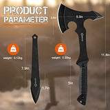 ANTARCTICA Throwing Axe Knife Set 11 inch Full Tang Stainless Steel Throwing Tomahawk Axe and 8 inch Stainless Steel Well-Balanced Throwing Knife for Recreation and Competition(3 Packs) ANTARCTICA