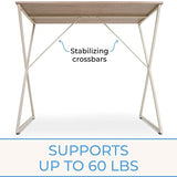 Stand Steady Joy Desk | Modern Stand Up Workstation with Storage Cubbies | Pretty Standing Desk with Large Desktop | Multifunctional Table for Home & Office (Maple / 48 x 42) Stand Steady