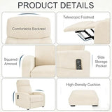Simple Deluxe Massage Recliner Chair - Adjustable PU Leather Recliner, Luxe Reading Chair & Sofa Chair for Living Room Chairs or Bedroom Chair, Small Recliner for Home Theater, Beige