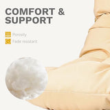 DWVO Egg Hanging Swing Chair with Stand Egg Chair Wicker Egg Chair with Cushions 330lbs for Patio, Bedroom, Garden and Balcony, Beige DWVO