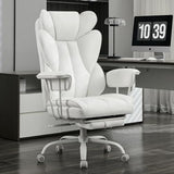 amseatec Big and Tall Office Desk Chair -Wide Ergonomic Executive with Footrest, High Back Lumbar Support Reclining Gaming Computer Chair for Heavy People (White) amseatec