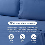 3 Piece Twin Sheets Set | Twin Bed Sheets Set – Light Weight, Soft Breathable Sheets | Brushed Cotton Rich Blend | Secure-Fit, Wrinkle Resistant, Durable, Easy Care Bed Sheets | Comfy Sheets | Blue Martex