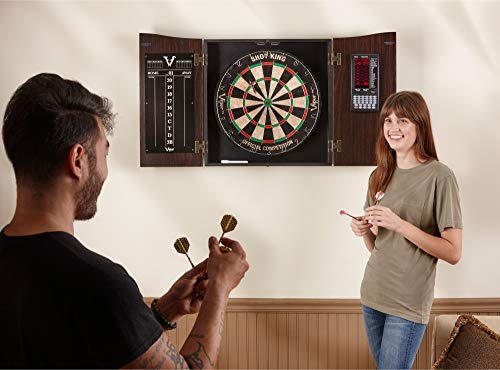 Viper Vault Deluxe Dartboard Cabinet with Integrated Pro Score ,Mahogony Finish Viper