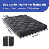 Jamdok 6" Full Size Pillow Top Futon Mattress Replacement(Frame Not Included), Gel Memory Foam, Removable Cover(71X52X6) Jamdok