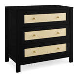 Simmons Kids Theo 3 Drawer Dresser with Changing Top and Interlocking Drawers, Black/Textured Almond Delta Children