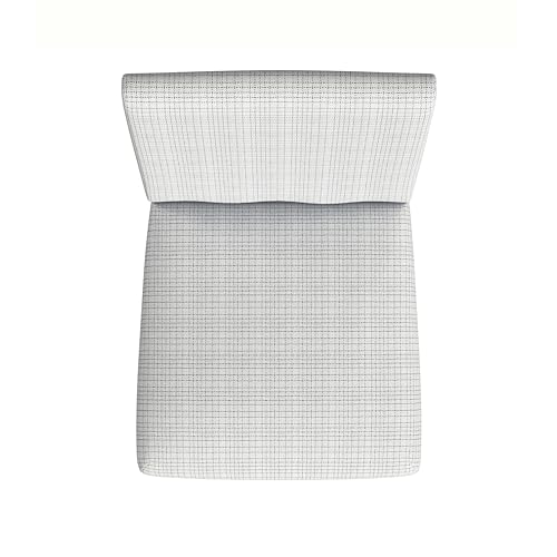 HomePop Home Decor |Classic Upholstered Parsons Dining Chairs |Decorative Home Furniture, Cream Mini Grid Pattern (Single Pack) HomePop