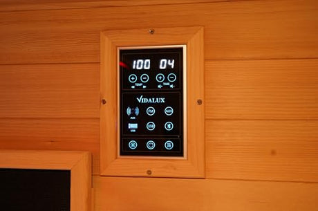 Smartmak Far Infrared 2 Person Recliner Sauna Room, Indoor Traditional Sauna Room, 10 Heating Panels, 7 Color Light, Oxygen Bar, Bluetooth Speaker (220V, 3400W) (Cedar, 3 Person) Smartmak