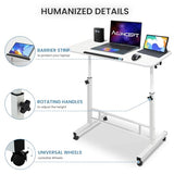 Aconcept Small Standing Desk Tiltable-Adjustable Height, Mobile Stand Up Desk with Wheels, 32 inch Portable Rolling Desks Laptop Office Workstations for Walking Pad Treadmill White Aconcept