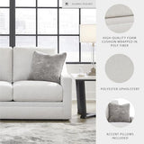 Signature Design by Ashley Maitelynn Contemporary Loveseat with Accent Pillows, Reversible Cushions and Sloped Arms, Light Gray Signature Design by Ashley
