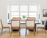 HNY LIVINOVA Farmhouse Rattan Dining Chairs Set of 6, Mid Century Modern Kitchen & Dining Room Chairs, Cane Upholstered Kitchen Chairs Side Chairs with Natural Hardwood Frame, Beige HNY