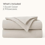 Bedsure Muslin Duvet Cover Queen Size - Cotton Blend Rayon Derived from Bamboo, Cooling Duvet Covet for Hot Sleepers - Ultra-Soft & Breathable Bedding Set for All Seasons(Oat Milk, 90"x90") Bedsure