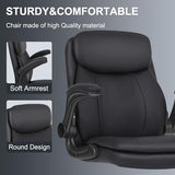 Misolant Drafting Chair, Tall Office Chair for Standing Desk, High Leather Executive Office Chair with Adjustable Height and Flip-up Armrest for Counter Height Desk Misolant