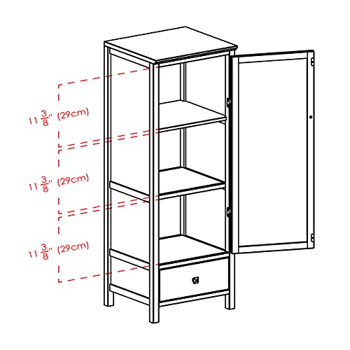 Winsome 94402 Pantry Cupboard with Door, Antique Walnut Winsome